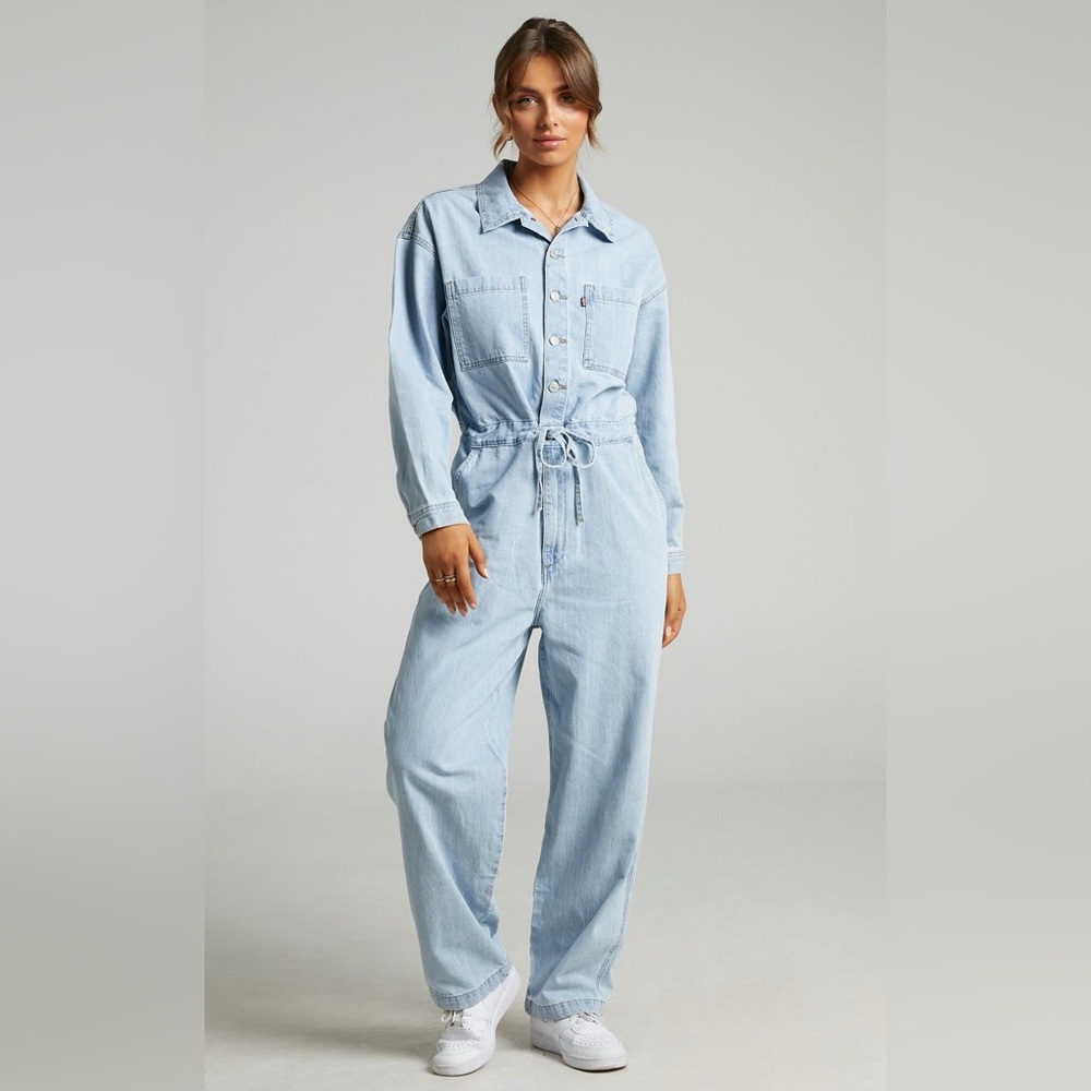 LEVI'S - ROOMY JUMPSUIT IN MY FEELS - CINCH WAIST COVERALLS - LARGE